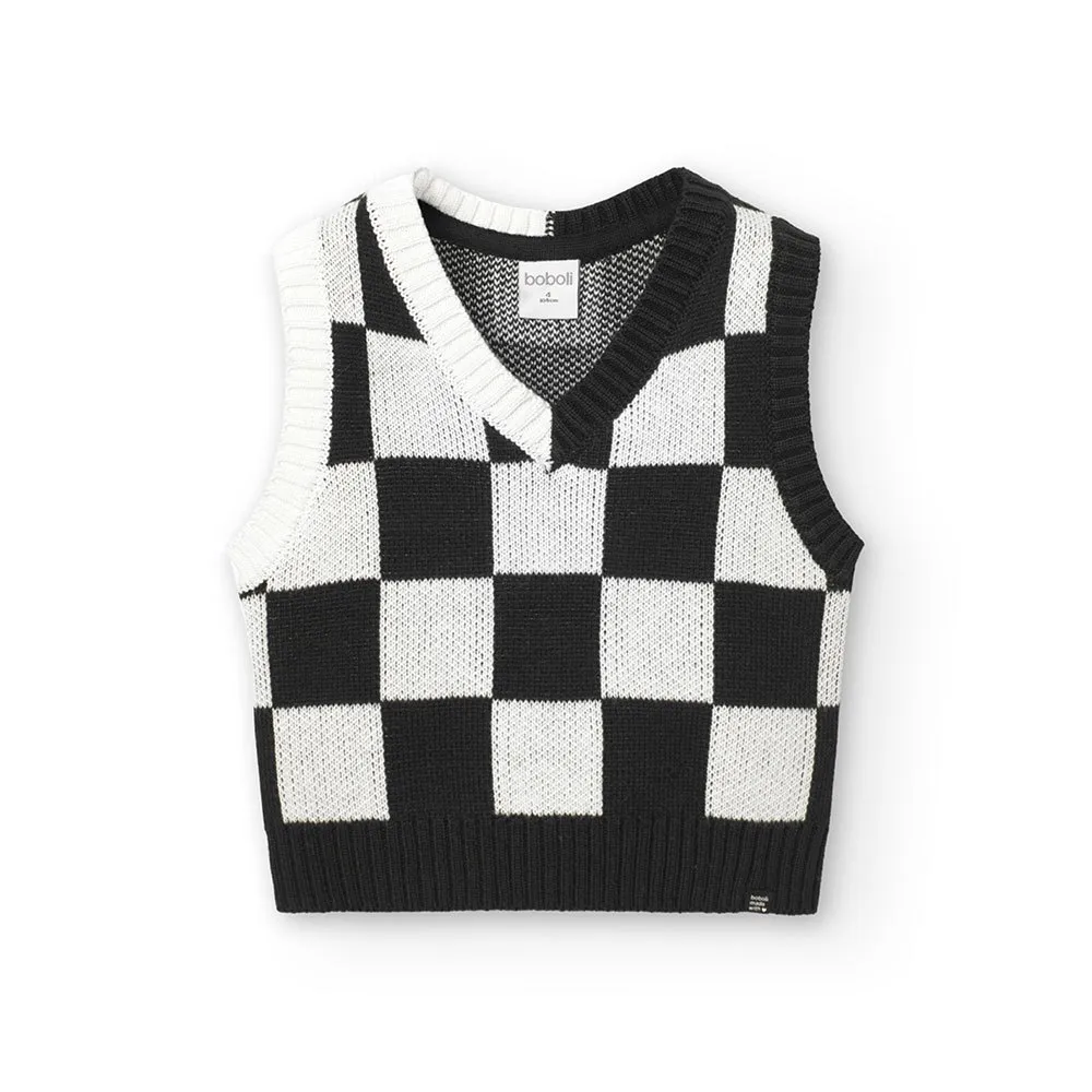 Boboli Knitwear Check Väst