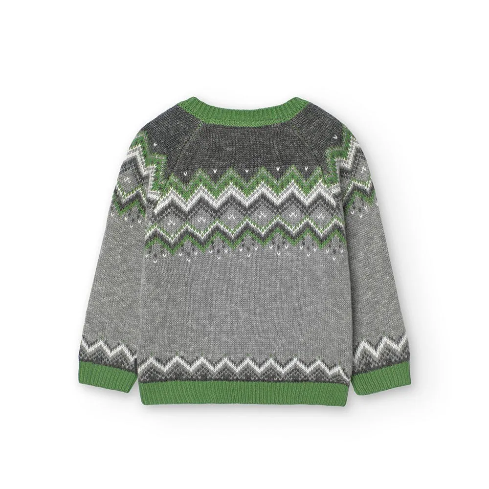 Boboli Knitwear Pullover Jacquard Tröja, Vigore gray, 4Y Boboli Knitwear Pullover Jacquard Tröja, Vigore gray, 4Y