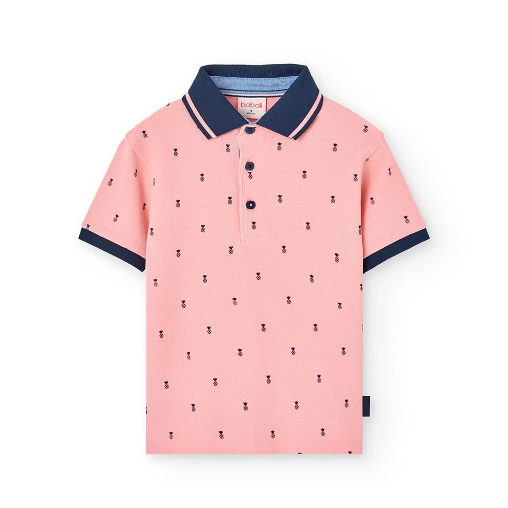 Boboli Pique Printed Kortärmad Polotröja