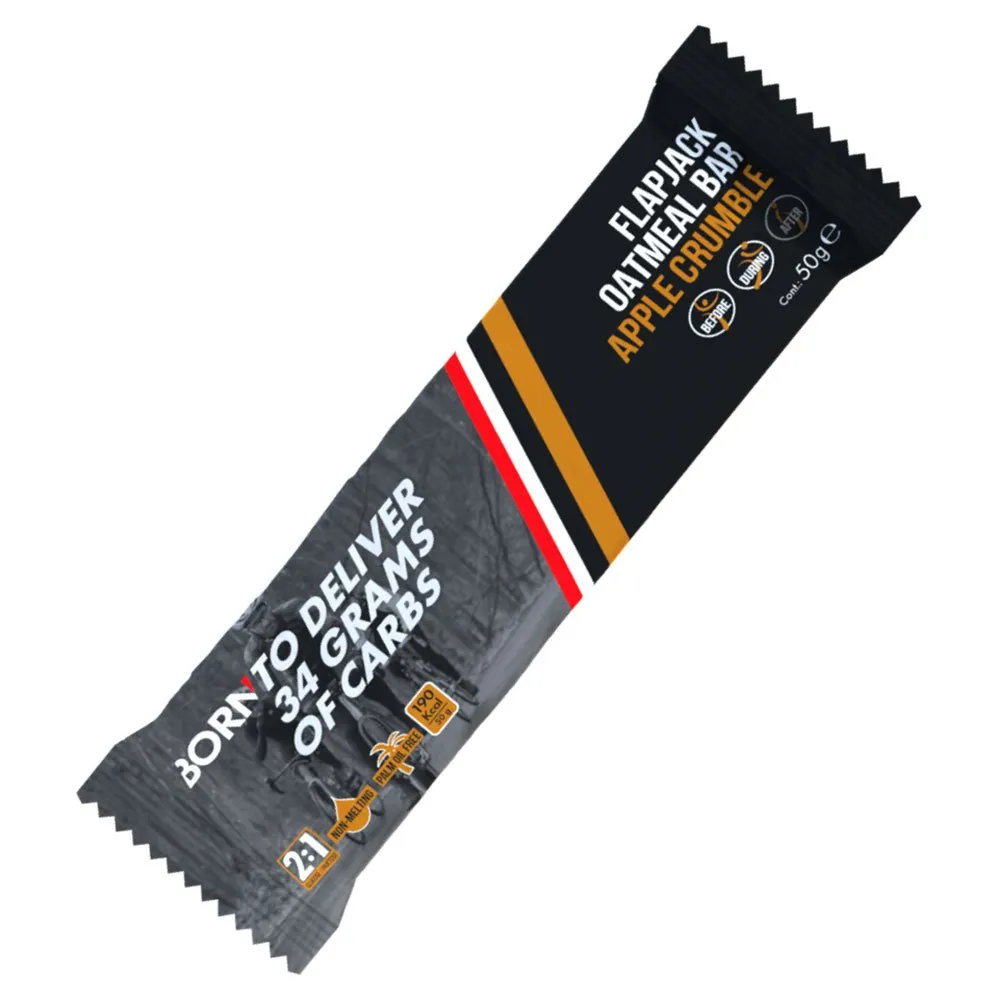 BORN Flapjack Energibar Låda äppelcrumble 50g 15 Enheter, Black, One Size