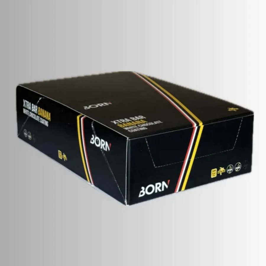 BORN Xtra Energibar Låda Banan Och Vit Choklad 50g 15 Enheter, Black, One Size
