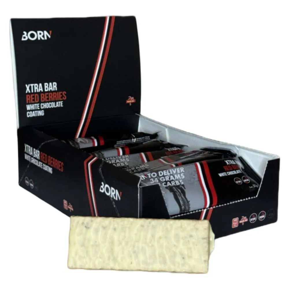 BORN Xtra Energibar Låda Röda Frukter 50g 15 Enheter, Black, One Size