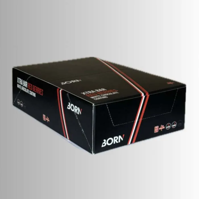 BORN Xtra Energibar Låda Röda Frukter 50g 15 Enheter, Black, One Size