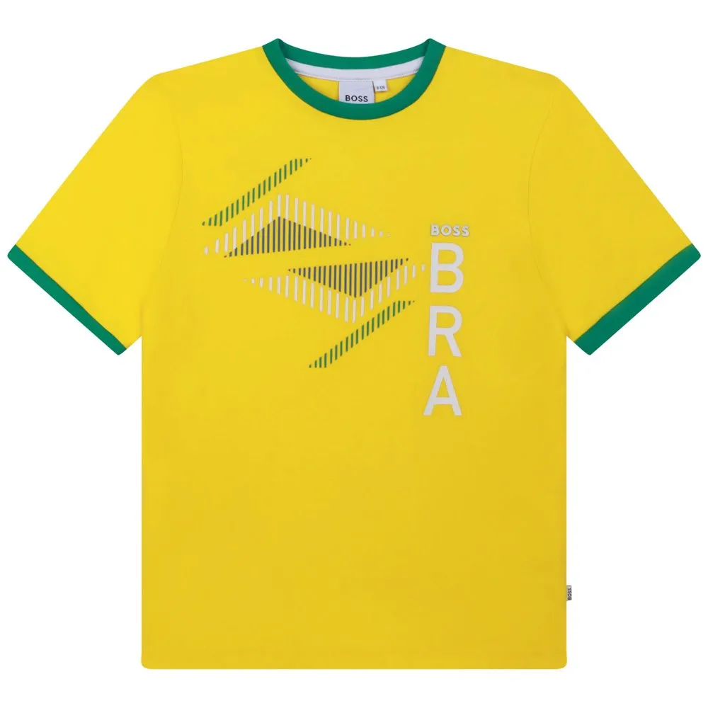 Boss J25m08 T-shirt Med Korta ärmar, Yellow, 4Y Boss J25m08 T-shirt Med Korta ärmar, Yellow, 4Y