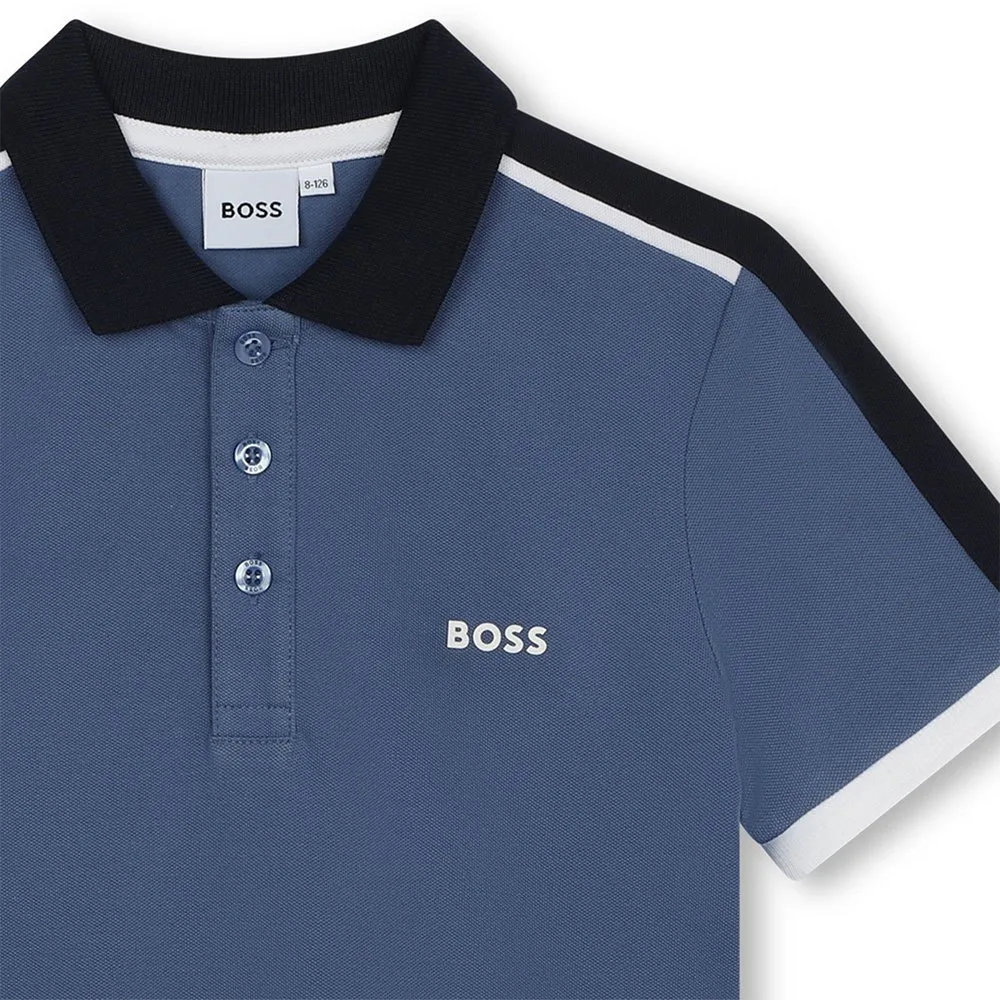 Boss J50766 Kortärmad Polotröja, Blue, 6Y