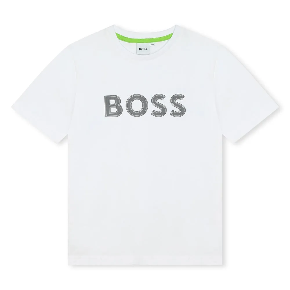Boss J50771 T-shirt Med Korta ärmar, White, 6Y