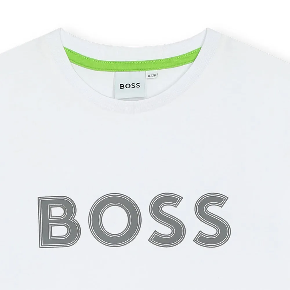 Boss J50771 T-shirt Med Korta ärmar, White, 6Y