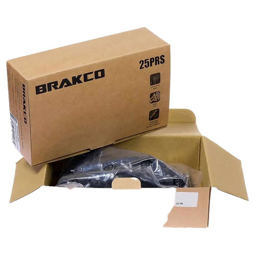 BRAKCO A2 V-brake 72 Mm Kompletta Fälgbromsbelägg 25 Enheter, Black, One Size