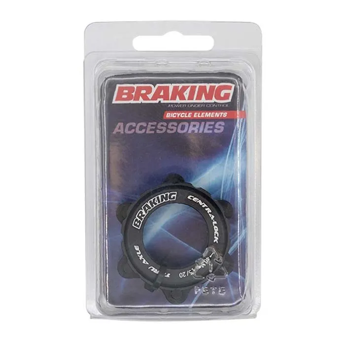 BRAKING Centerlock 15-20 Mm Bromsskivsadapter För Cykel, Black, One Size