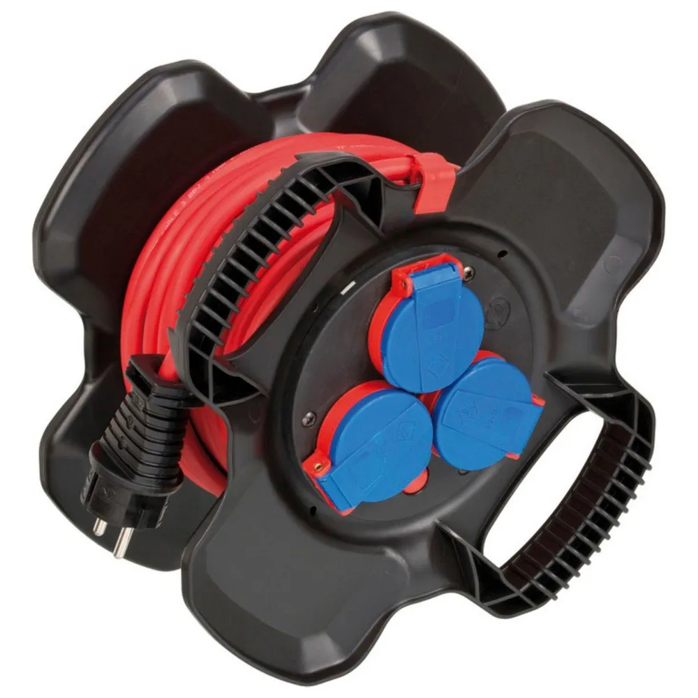 Brennenstuhl Reel-x-gum 3 Outlets 10 M Kabeltrumma, Black, One Size Brennenstuhl Reel-x-gum 3 Outlets 10 M Kabeltrumma, Black, One Size