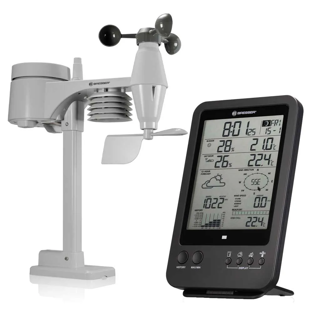 Bresser 7002510 5 Väderstation, Black / white, One Size, EU Plug 220V