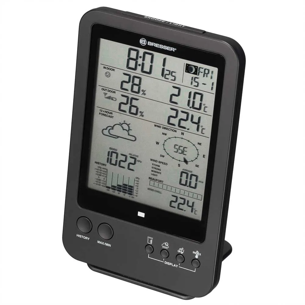 Bresser 7002510 5 Väderstation, Black / white, One Size, EU Plug 220V