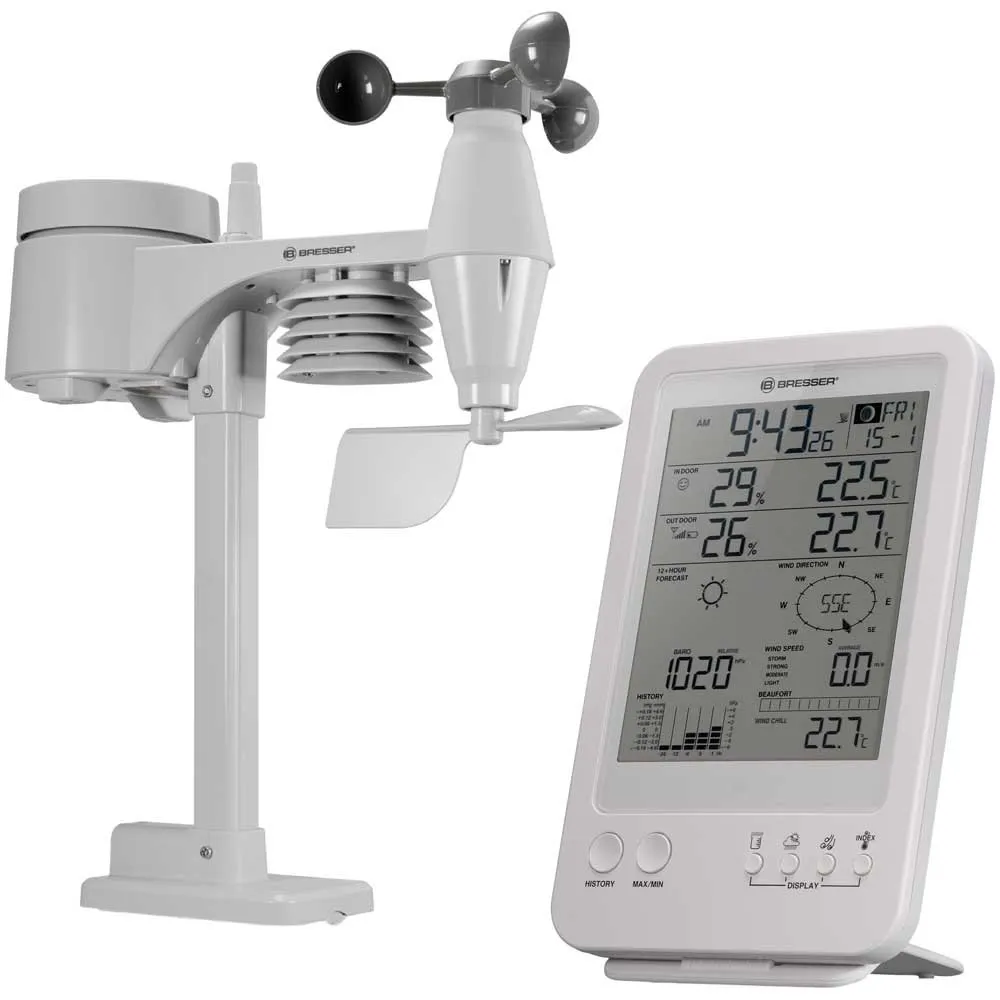 Bresser 7002511 5 Väderstation, White, One Size, EU Plug 220V