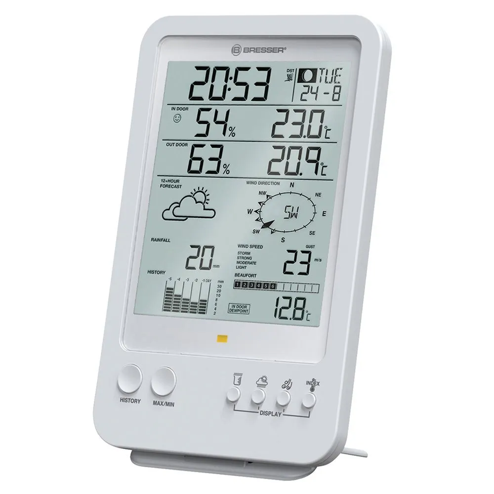 Bresser 7002511 Väderstationsdisplay, White, One Size