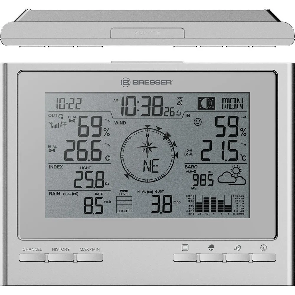 Bresser 7003110hzi000 Väderstation, Silver, One Size
