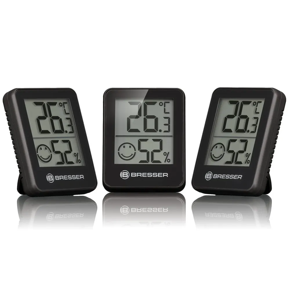 Bresser Climatemp Termometer Och Hygrometer 3 Enheter, Black, One Size