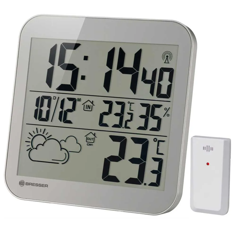 Bresser Mytime Väderklocka, Silver, One Size