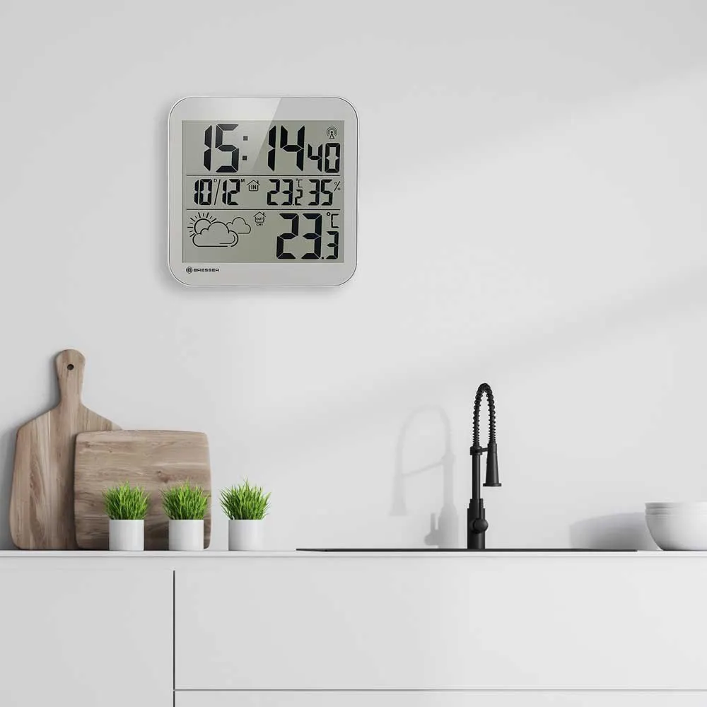 Bresser Mytime Väderklocka, Silver, One Size