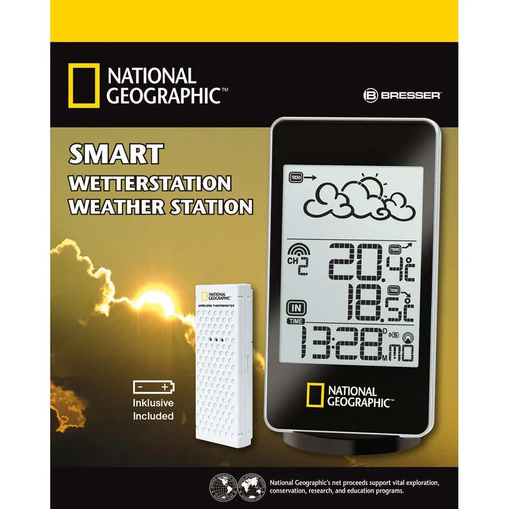 Bresser National Geographic Basic Väderstation, Black, One Size