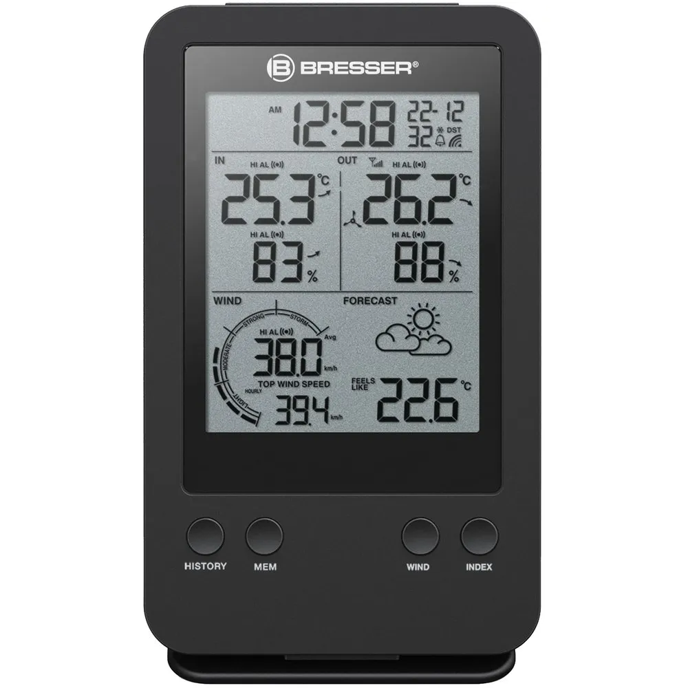 Bresser Professionell Vindmätare/anemometer 3-i-1, Black, One Size