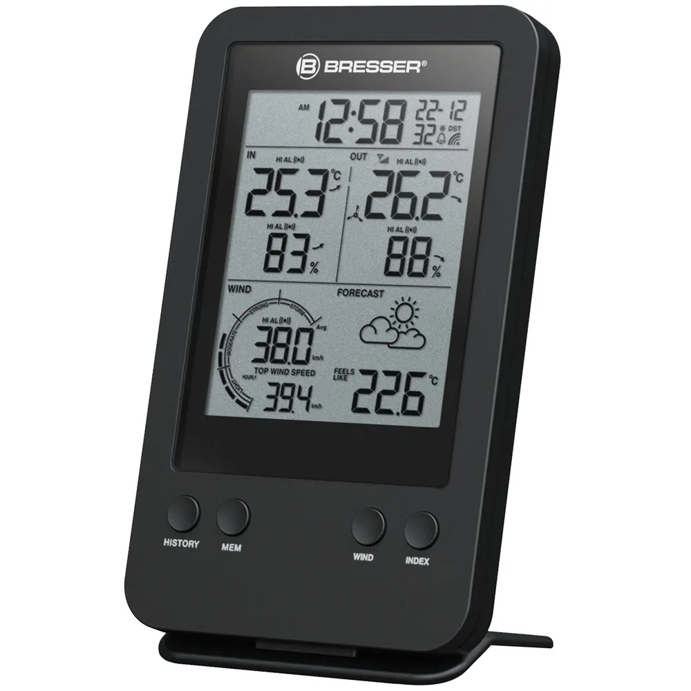 Bresser Professionell Vindmätare/anemometer 3-i-1, Black, One Size