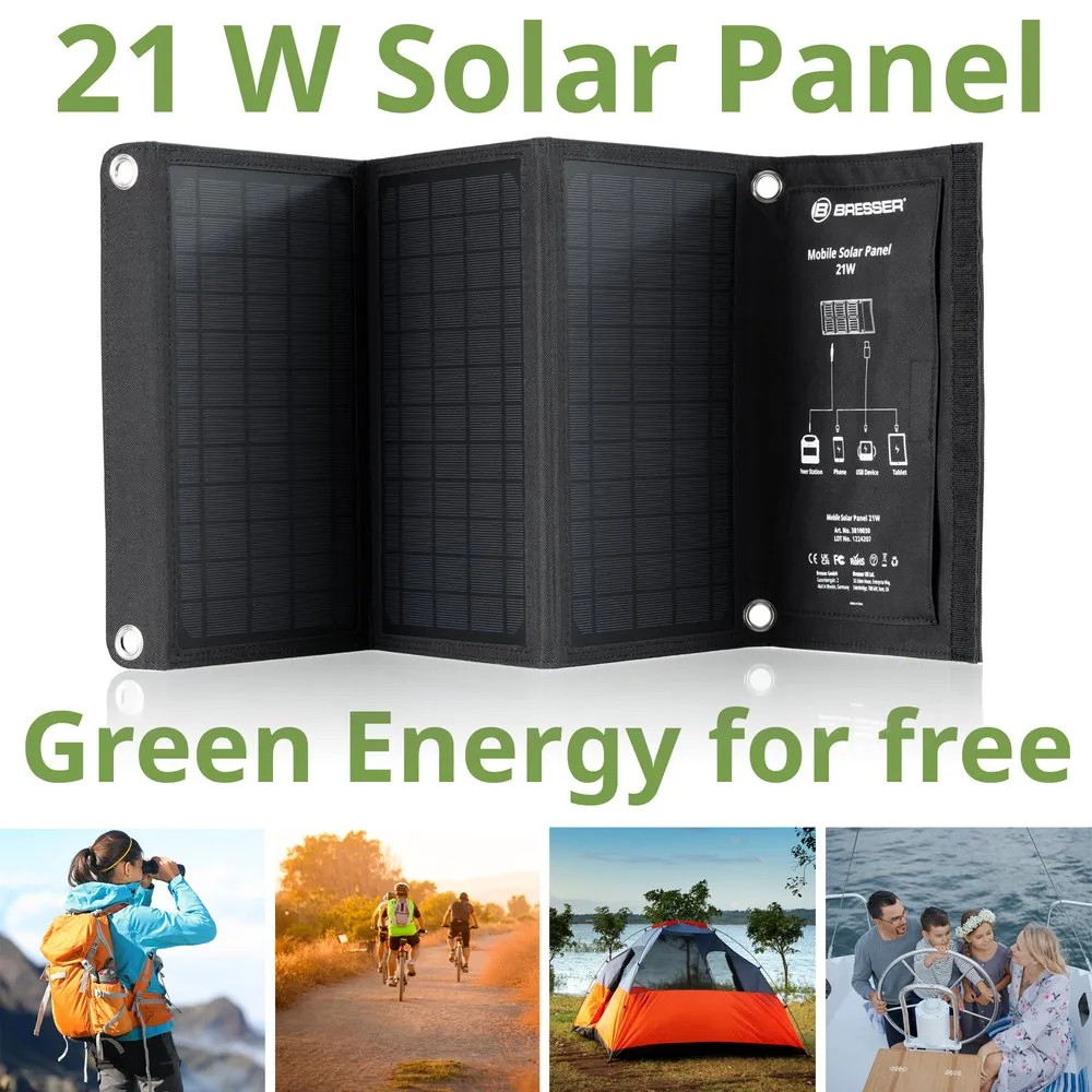 Bresser Solar Usb Dc Output Mobile 21w Laddare, Black / grey, One Size Bresser Solar Usb Dc Output Mobile 21w Laddare, Black / grey, One Size