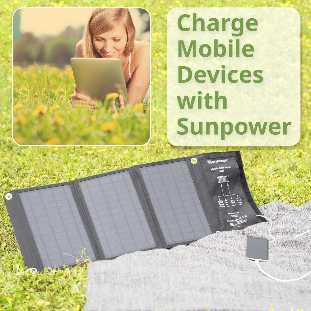 Bresser Solar Usb Dc Output Mobile 21w Laddare, Black / grey, One Size Bresser Solar Usb Dc Output Mobile 21w Laddare, Black / grey, One Size