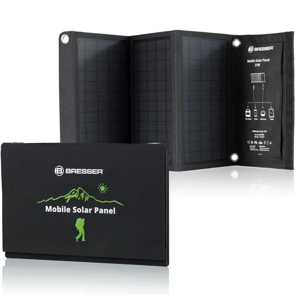 Bresser Solar Usb Dc Output Mobile 21w Laddare, Black / grey, One Size Bresser Solar Usb Dc Output Mobile 21w Laddare, Black / grey, One Size