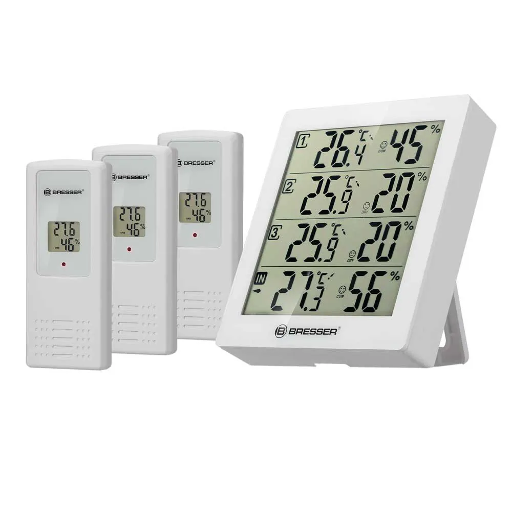 Bresser Temeo Higro Quadro 4 Termometer Och Hygrometer, White, One Size