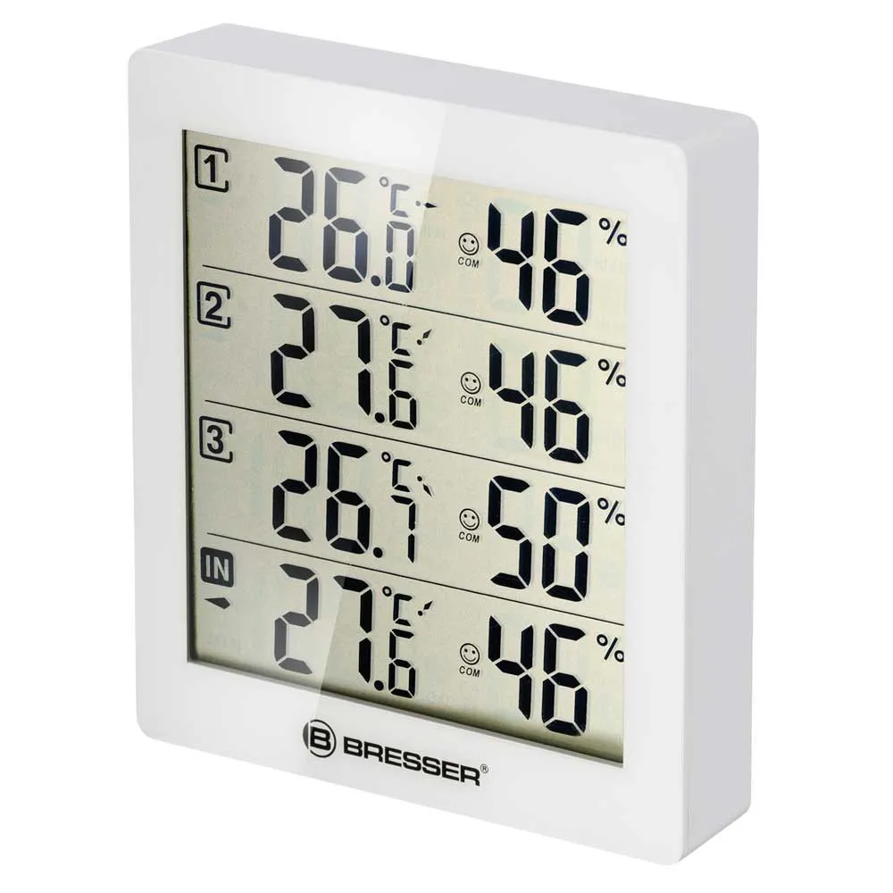 Bresser Temeo Higro Quadro 4 Termometer Och Hygrometer, White, One Size