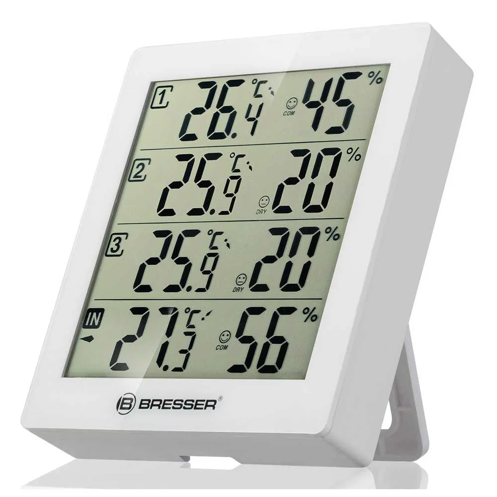 Bresser Temeo Higro Quadro 4 Termometer Och Hygrometer, White, One Size