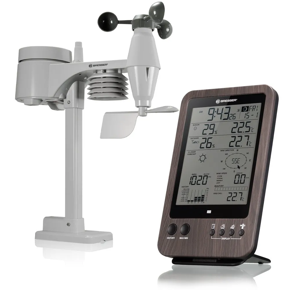 Bresser Wtw Center 5-in-1 Väderstation, Black, One Size, EU Plug 220V