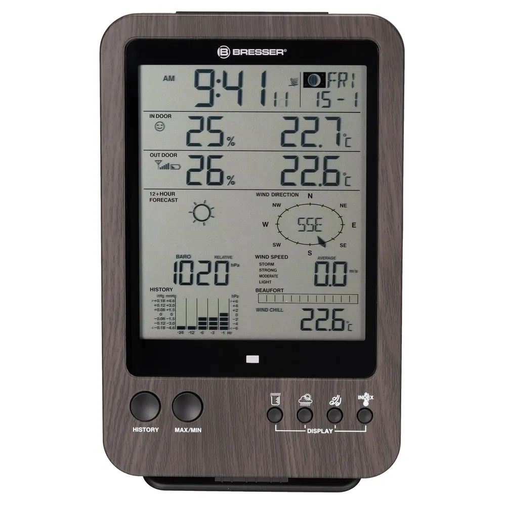 Bresser Wtw Center 5-in-1 Väderstation, Black, One Size, EU Plug 220V