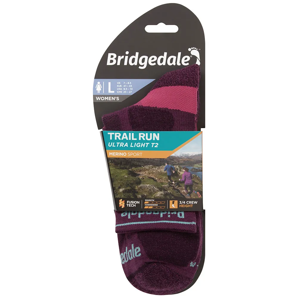 Bridgedale Ultralight T2 Merino Sport 3/4 Crew Strumpor female