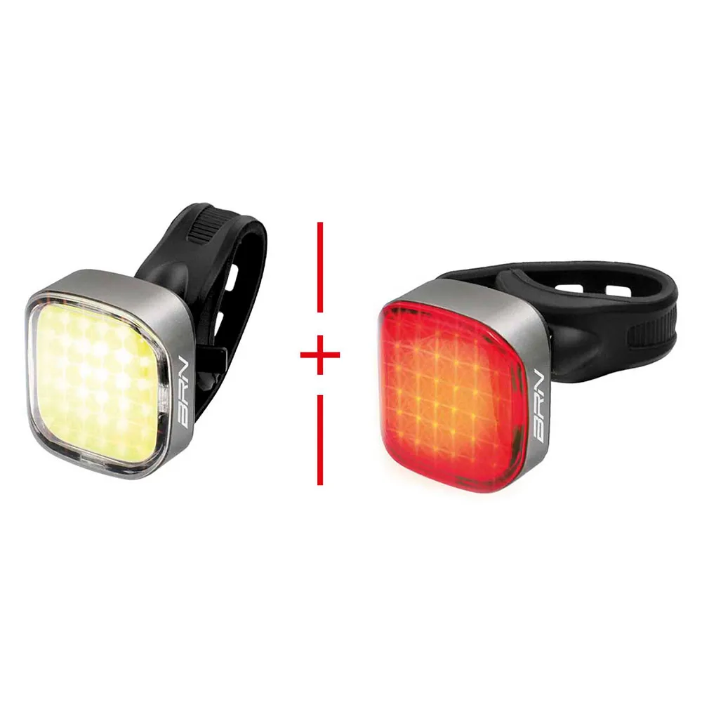 Brn Cube Cykellampset, Black / white / red, One Size