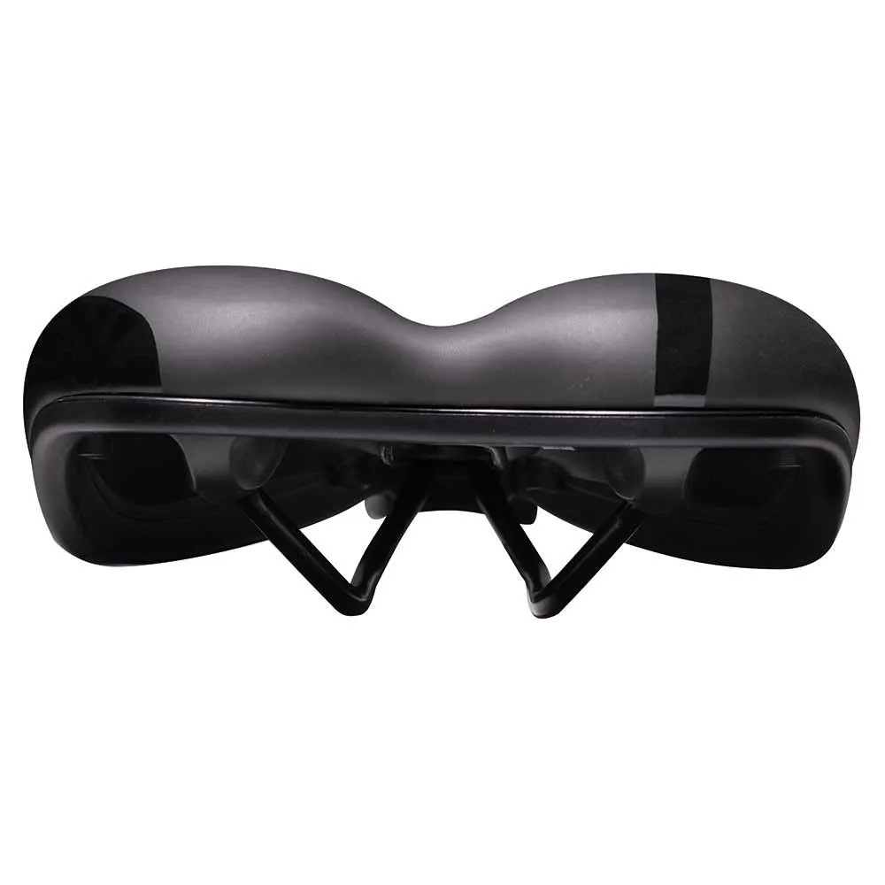 Brn Dynamic City Gel Cykelsadel, Black / orange, 185mm