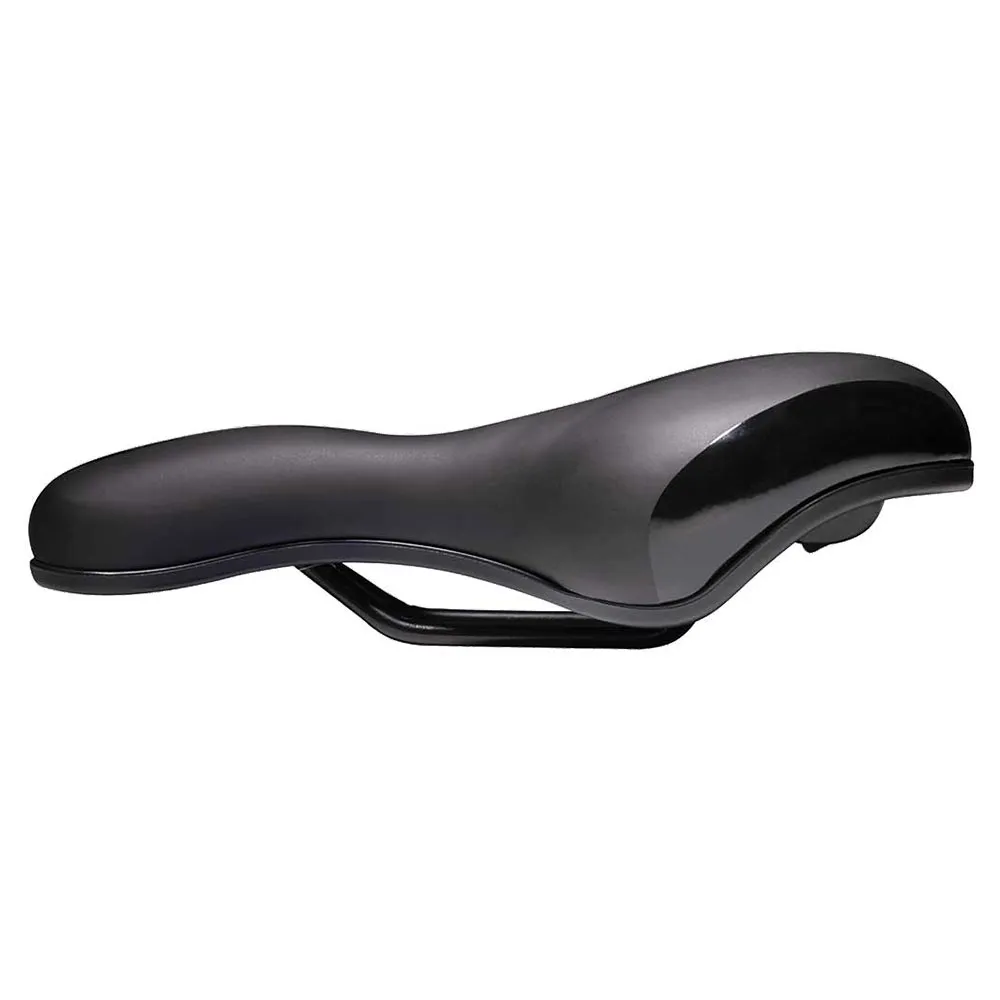Brn Dynamic City Gel Cykelsadel, Black / orange, 185mm