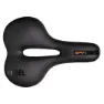 Brn Dynamic City Gel Cykelsadel, Black / orange, 185mm