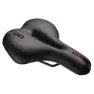 Brn Dynamic City Gel Cykelsadel, Black / orange, 185mm
