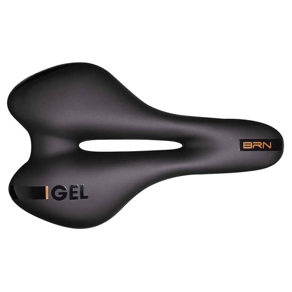 Brn Dynamic Sport Gel Cykelsadel, Black / orange, 155mm