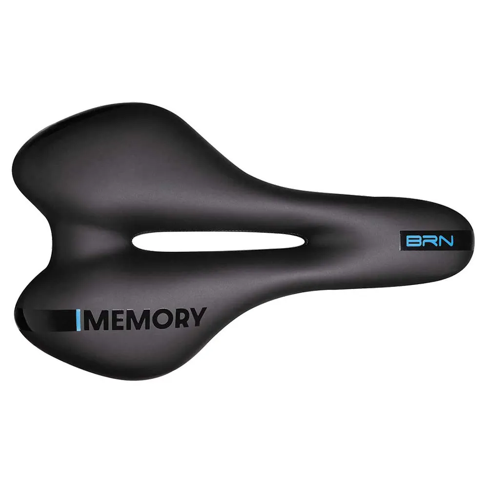 Brn Dynamic Sport Memory Cykelsadel, Black / light blue, 155mm