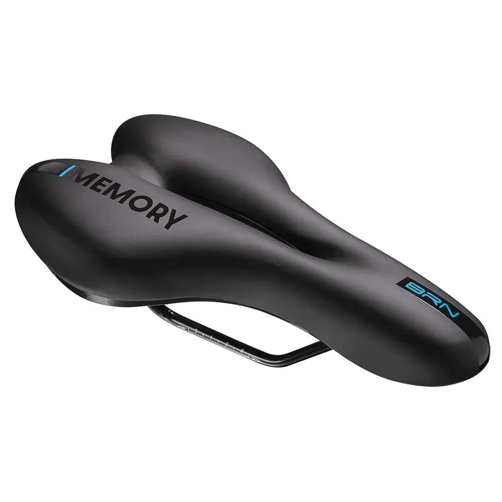 Brn Dynamic Sport Memory Cykelsadel, Black / light blue, 155mm