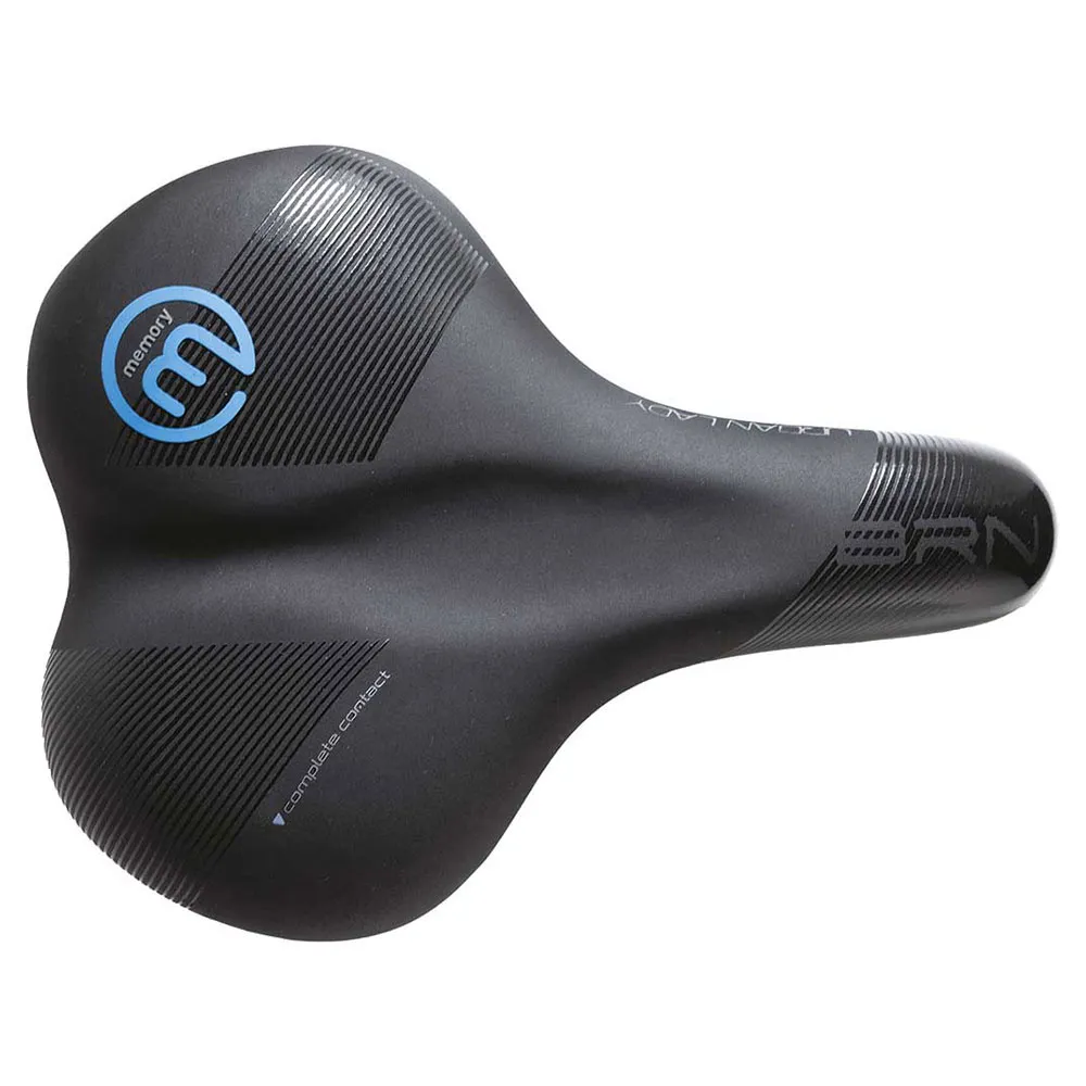 Brn Memory Foam Donna Cykelsadel, Black, 195mm