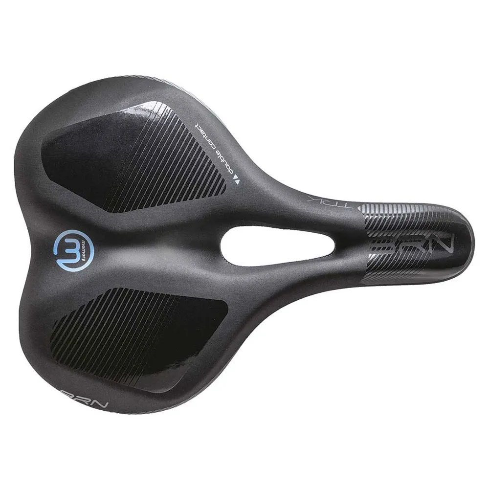 Brn Memory Foam Flow Donna Cykelsadel, Black, 180mm