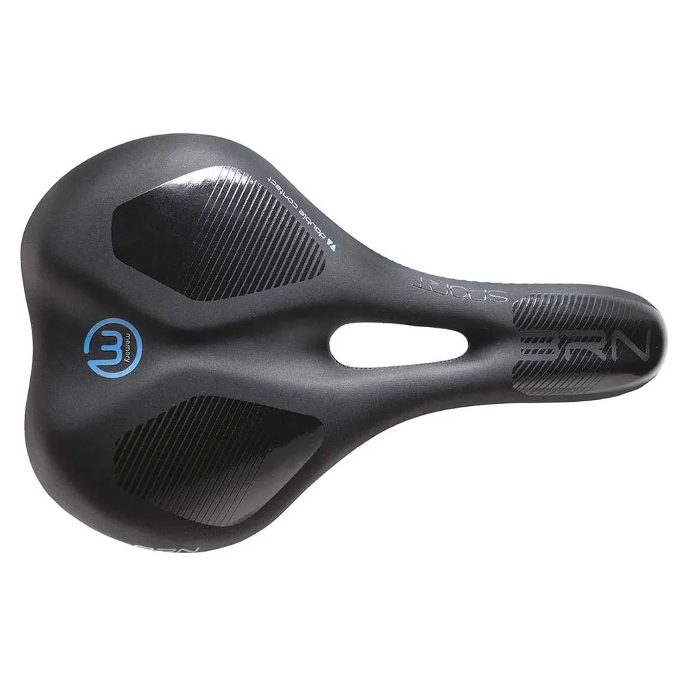 Brn Memory Foam Flow Sport Cykelsadel, Black, 170mm