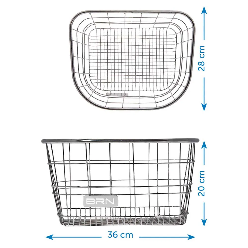 Brn Metal Framkorg, Silver, One Size
