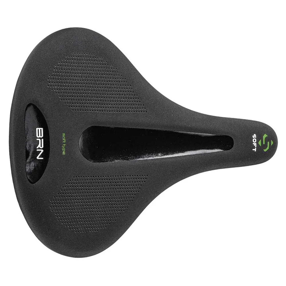 Brn Soft Relax Cykelsadel, Black, 215mm