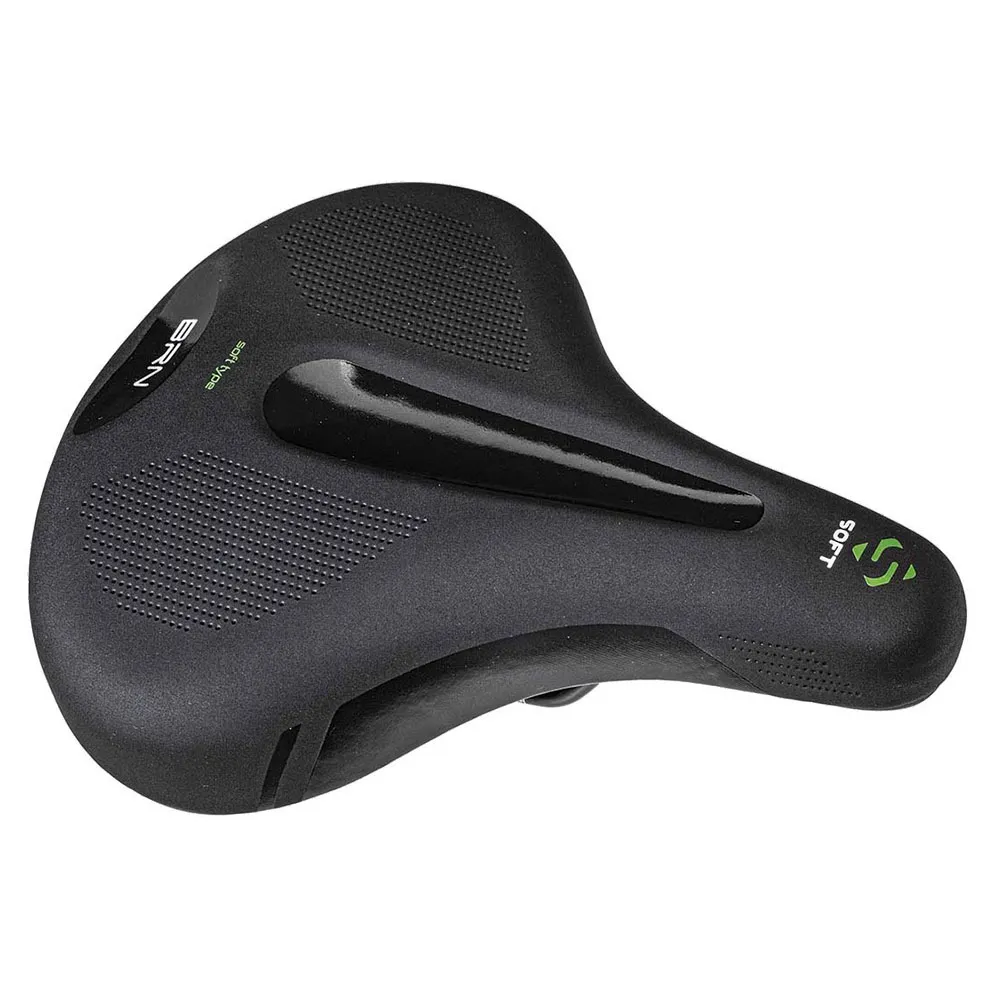 Brn Soft Relax Cykelsadel, Black, 215mm