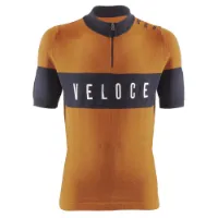 Brn Veloce Vintage Korta ärmar Cykeltröja