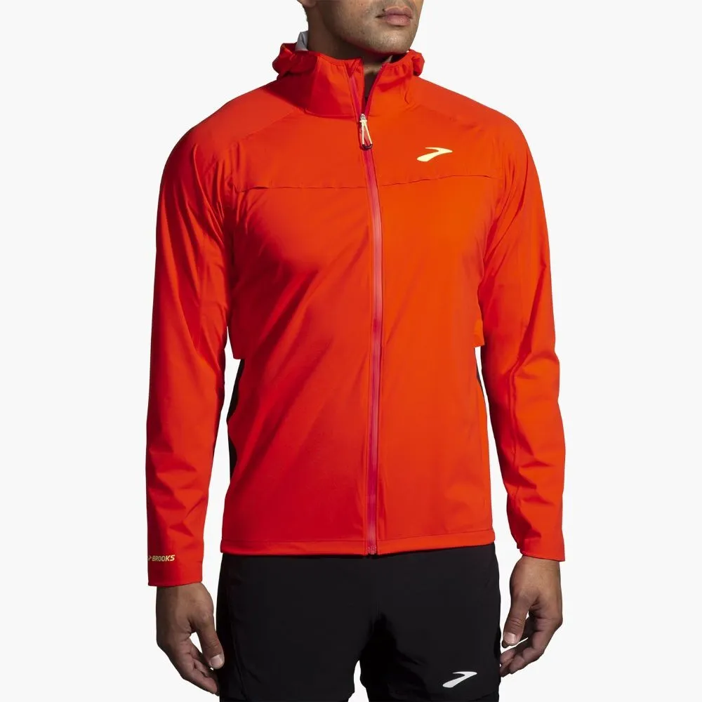 Brooks High Point Waterproof Jacka Man, Cherry tomato / phantom grey